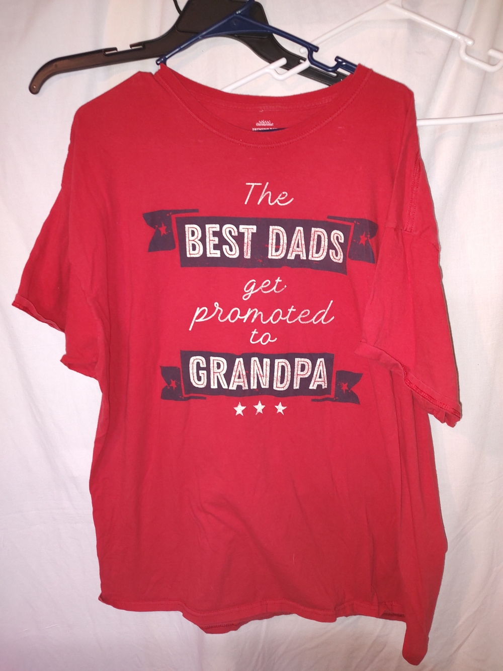 Red 'The Best Dads Get Promoted to Grandpa' Graphic Tee